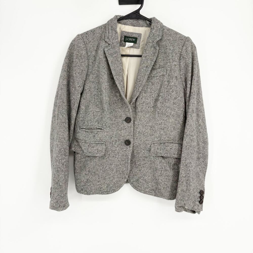 J. Crew Gray Wool & Silk Academic Business Casual Blazer Size 0